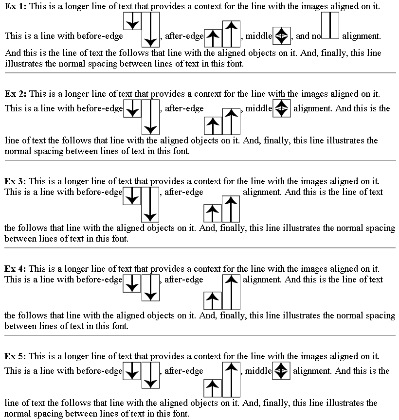 Line stacking examples